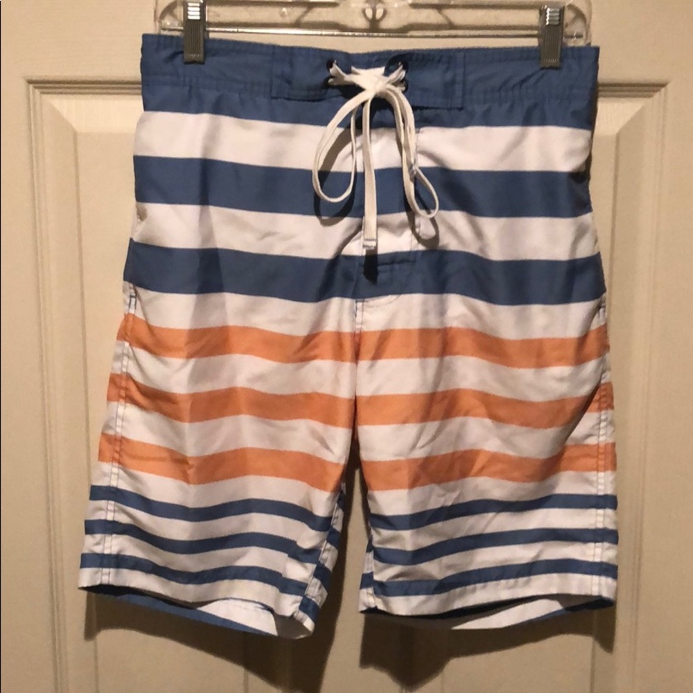 Merona Blue/Orange Swim Trunks